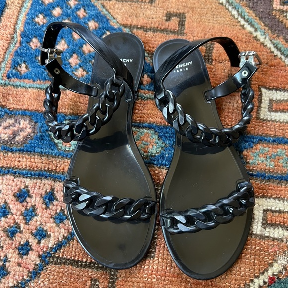 Givenchy Black Jelly Sandals Sz 9 - Picture 3 of 12